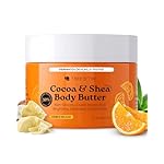 Tree to Tub Shea Body Butter for Dry, Extremely Dry, Sensitive Skin - Moisturizing Body Cream for Women & Men, Hydrating Body Lotion Moisturizer w/Vitamin C, Organic Cocoa, Citrus Scent