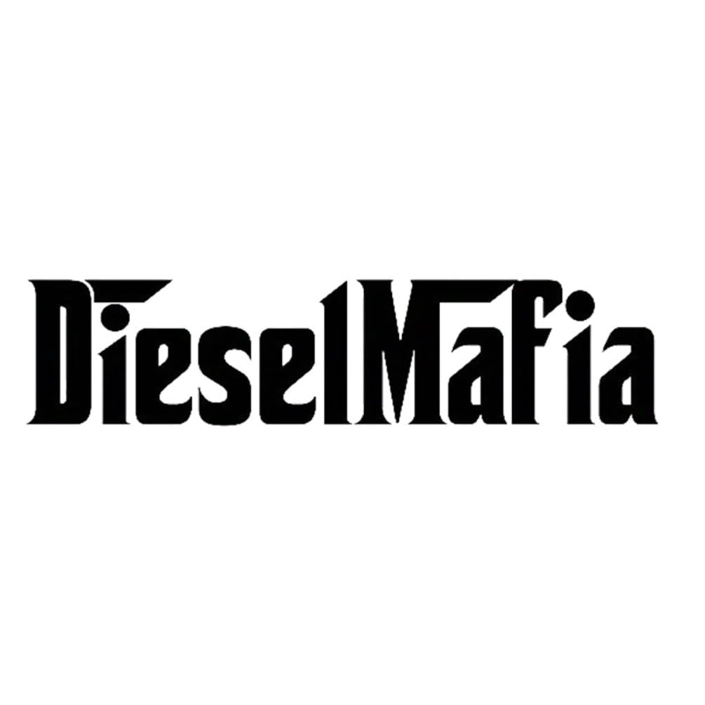 Paquete de 2 pegatinas de vinilo Diesel Mafia (15 x 3,5 cm) para coches, camiones, SUV, exterior – protección solar, resistente al agua, resistente a los arañazos | #AZ67 (Negro)