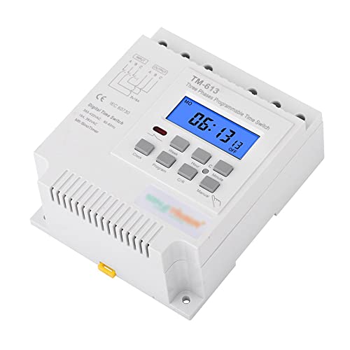 Interrupteur de temps programmable triphasé 380V avec écran rétroéclairé pour tableau