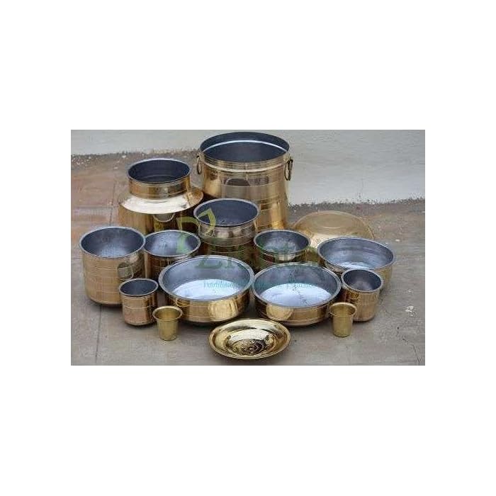 Buy Zishta Handmade Traditional Brass peetal Rail Adukku Cookware Set