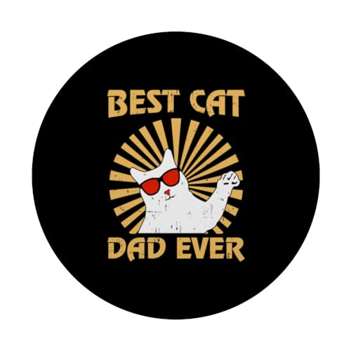 Funny cat dad design cat lovers kittens PopSockets Swappable PopGrip, Black - Image 3