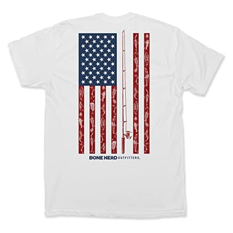 Bone Head Outfitters Tackle Flag White Short Sleeve T-Shirt (Small) Cover