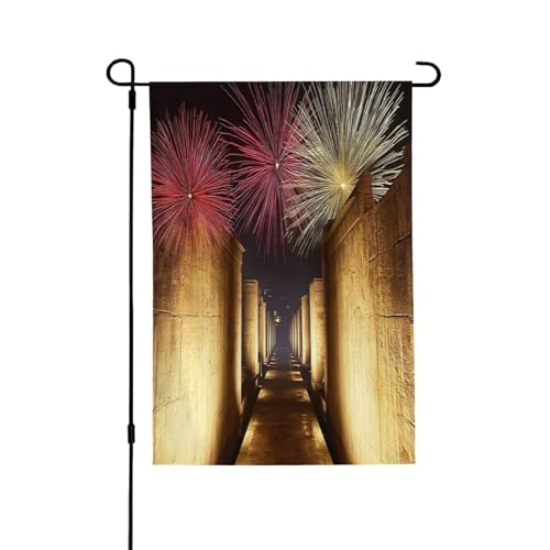 Bandera de jardín de primavera de ciudades persas antiguas, banderas vibrantes para exteriores, decoración perfecta de primavera al aire libre y decoraciones de patio de Pascua