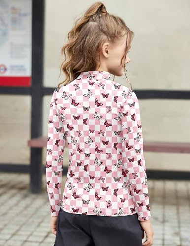 Image of Arshiner Girls Long Sleeve Mock Turtleneck Shirts Slim Fit Base Layer Top
