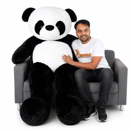 Image of Giant 7 Feet Panda Teddy Bear for Girls | Big Size Soft Toy 7 Ft | Cute Hugging Plush Toy | Birthday Gift for Girlfriend, Wife, Kids | Premium Stuffed Panda Bear (Black & White)