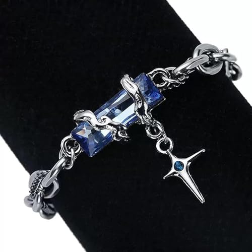 Image of 2PCS Gothic Punk Bracelet Double for Men-Linked Chain Adjustable Black Green Twisted Design Biker Jewelry Gift for Boyfriend Husband