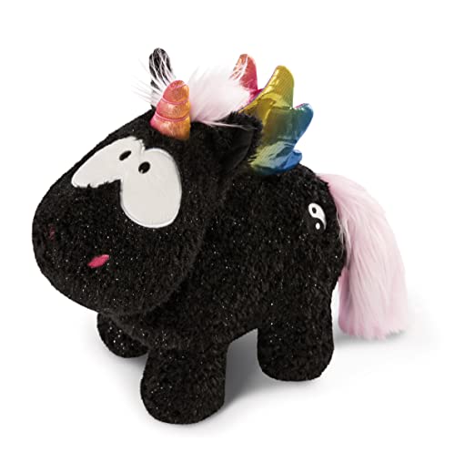 NICI Kuscheltier Rainbow Yin 32 cm – Einhorn Plüschtier für Mädchen, Jungen & Babys Flauschiges Stofftier zum Kuscheln Spielen Kuscheliges Schmusetier, 48410, Schwarz