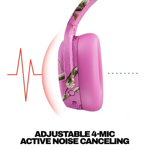 Image of Skullcandy Crusher ANC 2 Wireless Over-Ear Bluetooth Headphones with Multi-Sensory Bass, Active Noise Cancelling, Up to 60 Hours Battery, Microphone for iPhone Android - Realtree Edge Colors Pink