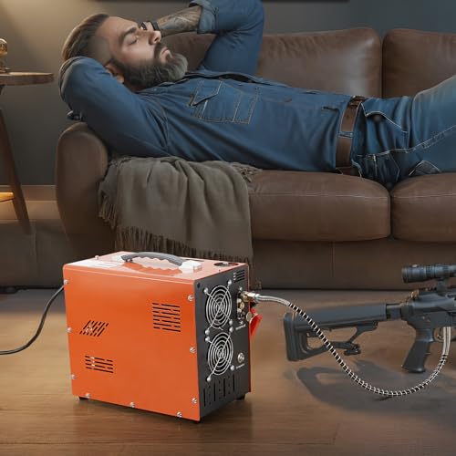 VEVOR PCP Air Compressor, 4500PSI/30Mpa Portable PCP Airgun Compressor with Built-in Power Converter, Auto-Stop | DC12V/AC120V | Oil & Water-Free Air Rifle, Paintball and Scuba Tank Compressor Pump - image 9