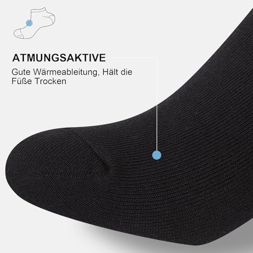 fitfets Sneaker Socken Herren Damen Baumwolle 10 Paar Sneakersocken Kurz Sneakersocken Socks Unisex Schwarz Weiß Grau,Schwarz,39-42 4