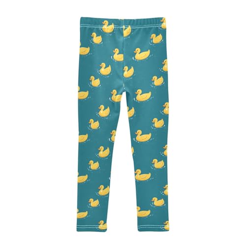 Girls Leggings Yellow Duck Teal Soft Toddler Leggings for Girls Kids Pants Size 4T-10T2