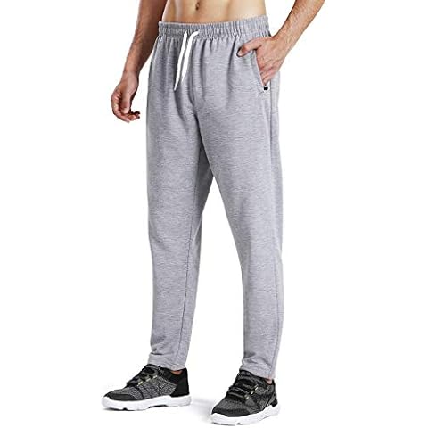 NAVISKIN Mens Jogging Bottoms Trousers Workout Training Tracksuit Pants with Zip Pockets Light Grey Size XXL Cover