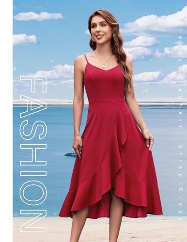 Image of DRESSTELLS Women's Cocktail Dresses, Formal Wedding Guest Graduation Party High Low Dress