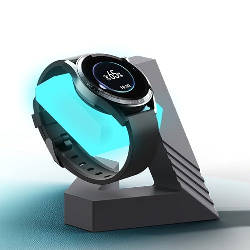 Sikai スタンド for HUAWEI GT5/GT5 Pro/GT4/GT3/GT3 Pro/GT2 Proに対応 高い安定性 三角形の安定構造 Watch4 Pro/4/3スマートウォッチ用充電スタンド 充電ケーブルを収納 滑り止め 簡単な組み立て 夜光モデル (スカイブルー)