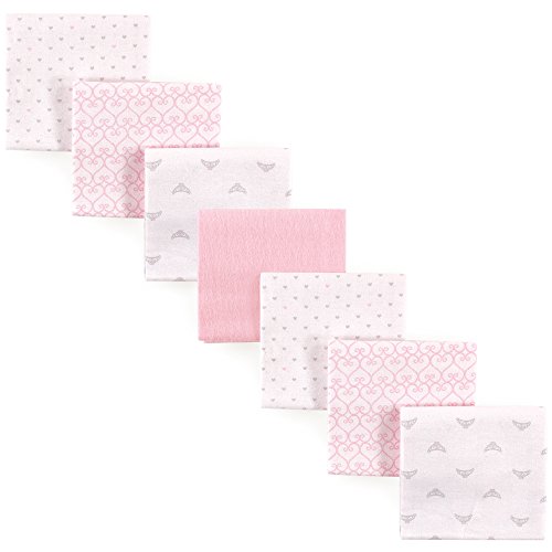 Luvable Friends Flannel 7 Piece Receiving Blanket, Tiara, One Size