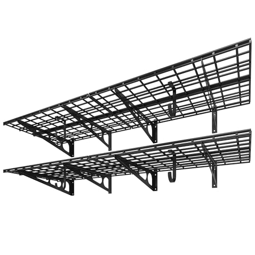 Fleximounts 2-pack 2x6ft garage shelving with hooks 24-inch-by-72-inch...