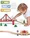 Wooden Train Track Accessories Train Railway Accessories Double Suspension Train Bridge Toy Train Set for Toddlers 3-5 Train Tracks Compatible with All Leading Brands