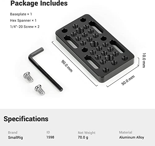 Image of SMALLRIG Switching Plate Camera Easy Plate for Railblocks, Dovetails and Short Rods - Longer Version - 1598