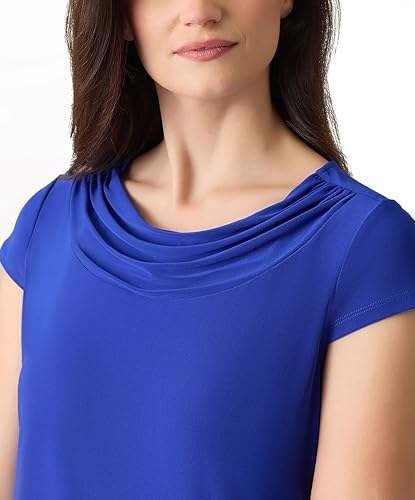 Image of Kasper Women's Cap Sleeve Draped Cowl Neck Knit Top