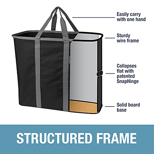 image for CleverMade Collapsible Laundry Caddy, Large Foldable Clothes Hamper Ba