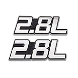 2X Metal 2.8L Logo Emblem Premium 3D 2.8 Badge Car Door Fender Sticker Side Wing Decal Auto Trunk Re