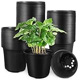 Anyumocz 120Pcs 0.5 Gallon Plant Nursery Pots,Plastic Pots with Drainage Holes,Garden Flower Container Seedling Pot for Planting,Transplanting,Succulents,Cuttings(Black)