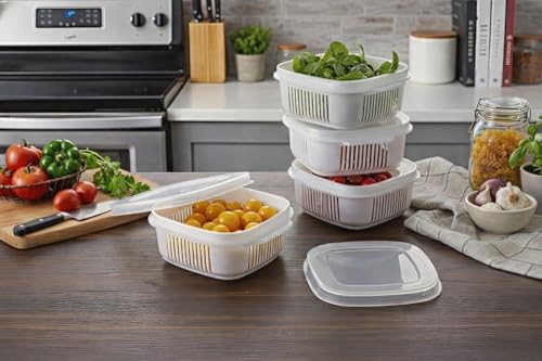 Image of ITALIX Kitchen Storage Containers Set of 6 for Fridge Organizer, Multipurpose Food Storage Boxes for Kitchen, Refrigerator, Pantry & Dry Snacks Storage Containers with Lids
