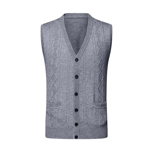 Muscularfit Oversized Sweater Vest Button Up Plain Cable Knit Sweater Vest V Neck Causal Relaxed Fit Sleeveless Pullovers Top3