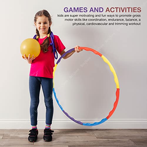 Image of Baybee Adjustable Detachable Hula Hoop for Kids & Adults with 8 Interlocking Pieces | Fitness Ring for Exercise, Dance & Fun Play | Indoor Outdoor Hoops Toy for Boys, Girls & Women (Multicolour)