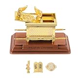 LAPYAPPE Estatua del Arca del Pacto Pequeña (11.2x5.8x7.3 Cm) Conjunto de 4 Piezas, Caja Religiosa Decorativa, Acento Hogareño Espiritual, Pieza de Mesa Religiosa para Decoración Basada Fe
