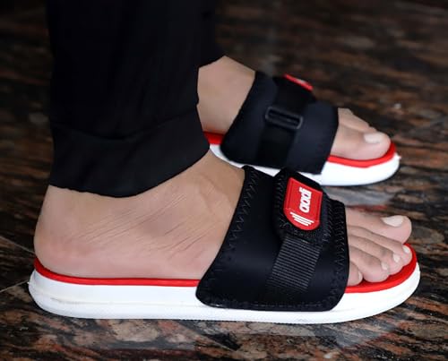 Image of AADI Men's Synthetic Leather Daily Use Casual Sliders /Flip Flop & Slippers