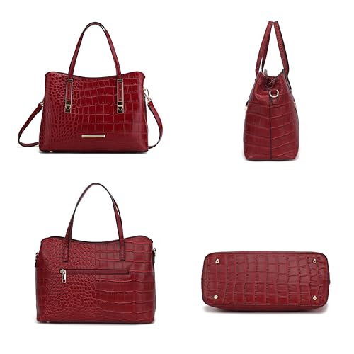 Bolso tipo tote para mujer de la colección MKF, con estampado de cocodrilo en cuero vegano, bolso satchel de moda diseñado para uso diario o cruzado miniatura 5