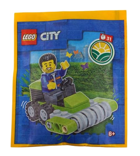Lego® City Worker mit Rasenmäher – Minifigur Bauset für...