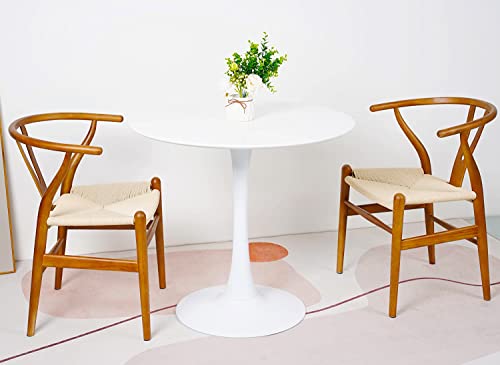 Tomile Wishbone Chair Y Chair Solid Wood Dining Chairs Rattan Armchair - Ash Wood (Chestnut Color Painting) #TOP5