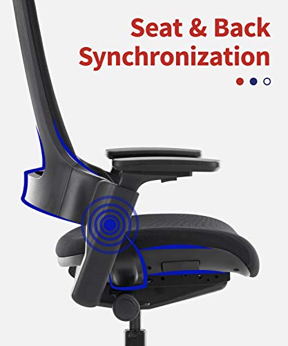 Clatina Ergonomic High Swivel Executive Chair With Adjustable Height Head 3D Arm Rest Lumbar Support And Upholstered Back For Home Office Black #TOP3