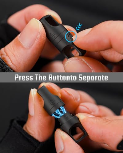 Image of KeyUnity Titanium Magnetic Quick Release Keychain, One-Hand Detachable Connector for Car Keys, USB Drives and EDC, Black, KA48 Large-2 Pack