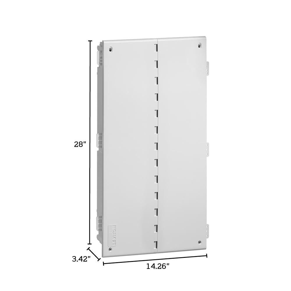 Leviton 49605-28W 28" Wireless Structured Media Center mit belüfteter Abdeckung, Weiß