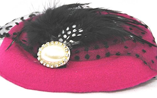 Miniature Pill Box Pillbox Hat Fascinator - Hot Pink by CCW Distributors