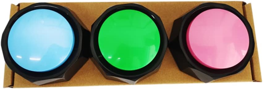 BOSKEY Set of 3 Pack, Recordable Button, Dog Training Buzzer - Record & Playback Your Own Message - 30 Second Recording Button (Battery…