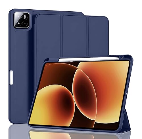 ProElite Cover for Xiaomi Mi Pad 8/Pad 8 Pro 11.2 inch Cover, Soft Flexible Flip Case Cover with Pen Holder for Mi Pad 8/Pad 8 Pro 11.2 inch, Support Auto Sleep Wake, [Recoil Series] - Dark Blue