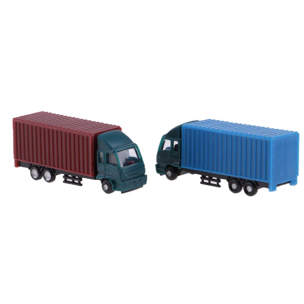 Lot De 2 Figurines De Camion Conteneur – Échelle 1:150 – 53 Mm – Pour Maquette Ou Diorama – Couleur Aléatoire