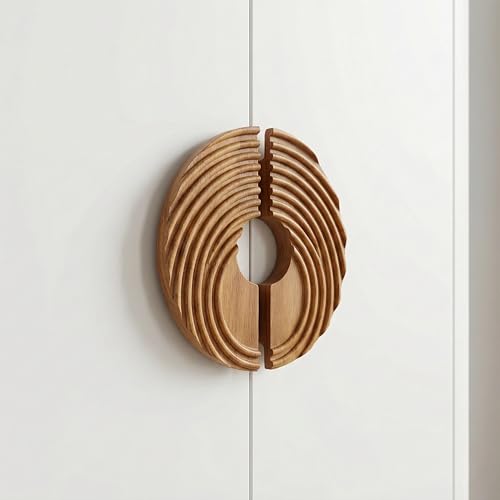 Image of Teak Wood Main Door Handle /Pull & Push Handle /Wooden Handle for Wordrobe /Modern Designer Handle Complete Set of 1 (Left & Right) 8 * 4 Inch-| 3 Years Warranty |