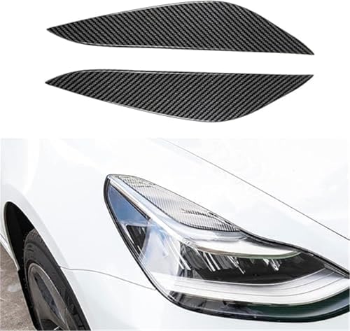 Paupières de phare pour Tesla Model 3 2017-2022 garniture de lampe noire - 2