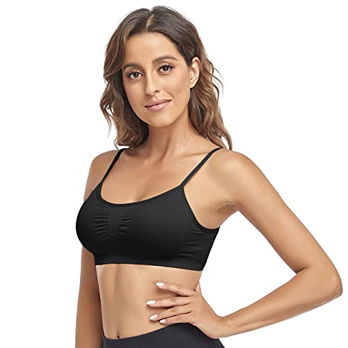 Litthing Bralettes Padded for Women Cami Strap Bra Seamless Sportsbra Wireless Comfort Yoga Lightly T-Shirt Tank Tops2