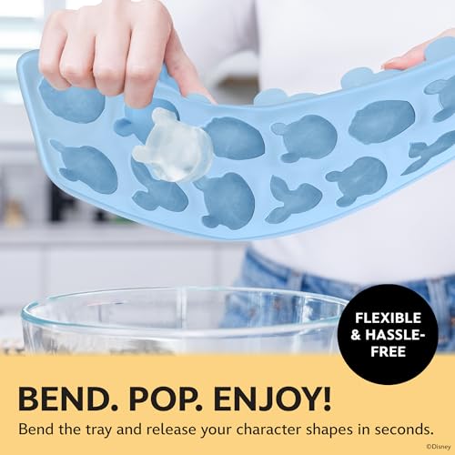 Image of Disney Winnie the Pooh Silicone Ice Cube Tray, 2-Pack 5 inchx12.5 inch, BPA-Free | Flexible design pops character-shaped cubes out easily, dishwasher safe, doubles for chocolate and gummies, makes 24 molds