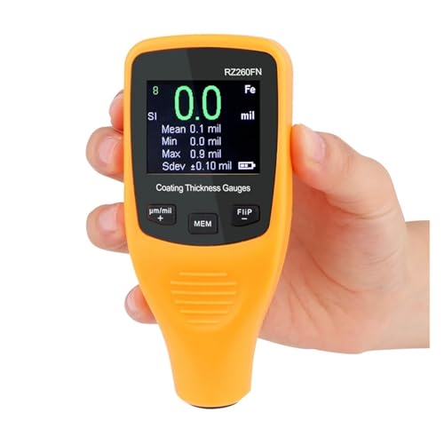 Medidor digital de espesor de revestimiento para automóvil, medidor de pintura 50mil 1250um Fe y NFe, mini medidor de grosor de revestimiento miniatura 2