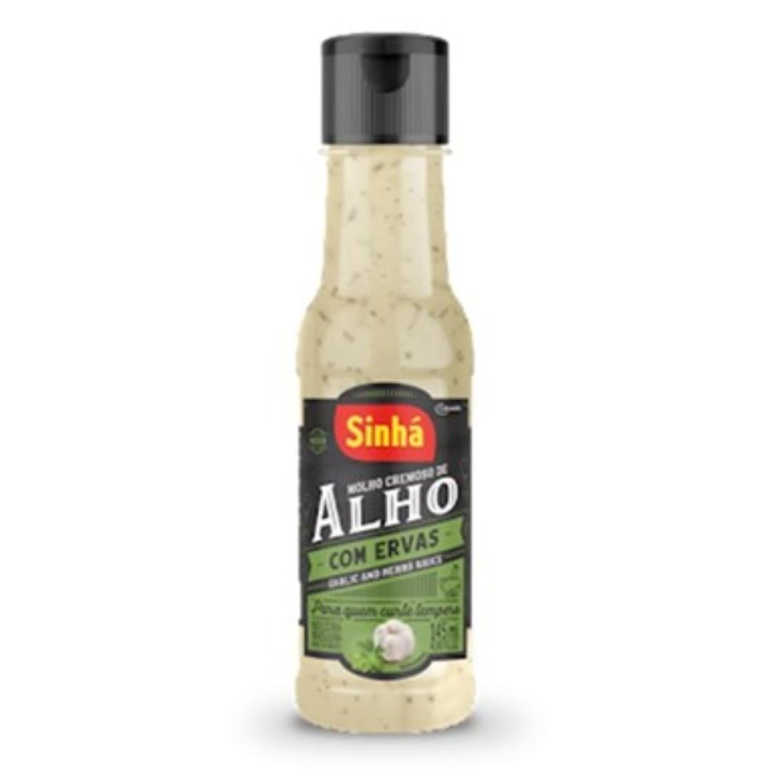 Sauce à l'ail crémeuse avec des herbes - Sinhá - 145 ml