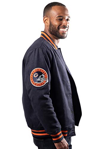 image for Ultra Game NFL Chicago Bears Mens Classic Varsity Coaches Jacket, Team