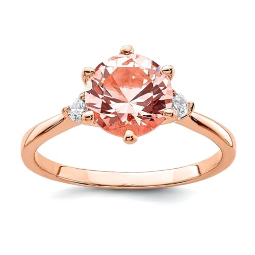Bague saphir rose imitation argent 925 oxyde de zirconium blanc taille 52
