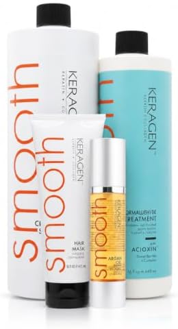 KERAGEN At-Home Keratin Smoothing Treatment Kit, Frizz Control, 16 oz